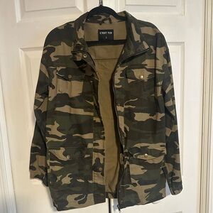 C'est Toi Women's Camouflage Jean Jacket